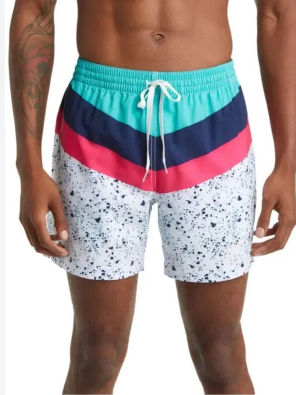 Chubbies The Aquatic Libations swim trunks size large Pink Blue Green